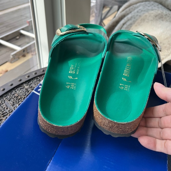 BIRKENSTOCK MADRID BIG BUCKLE SANDALS HIGH SHINE DIGITAL GREEN 41 EU 10 US - Picture 8 of 10